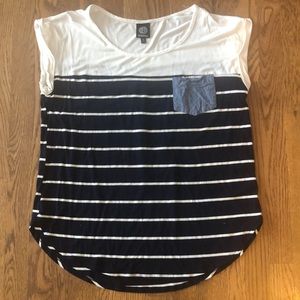 NEW BOBEAU NORDSTROM denim pocket tee shirt XL